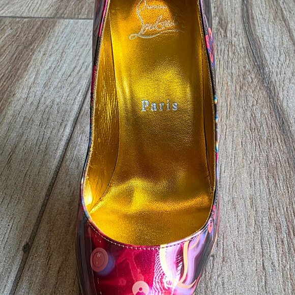 Christian Louboutin Hot Chick 100 DiscoLaser Multi Color Pumps Eur. 36.5 - Picture 7 of 12